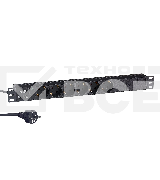 Блок розеток горизонтальный ExeGate ServerPro PDU-19H602 Al-6S-EU2, 19