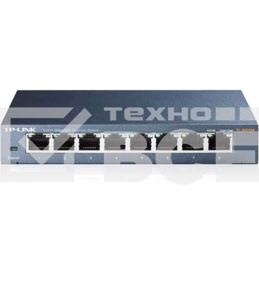 Коммутатор TP-Link SMB TL-SG108 8-port Desktop Gigabit Switch, 8 10/100/1000M RJ45 ports,metal case