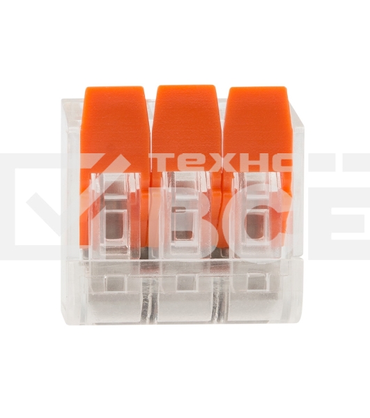 Универсальная компактная клемма Rexant 3-проводная до 4,0 мм² (50 шт./уп.)