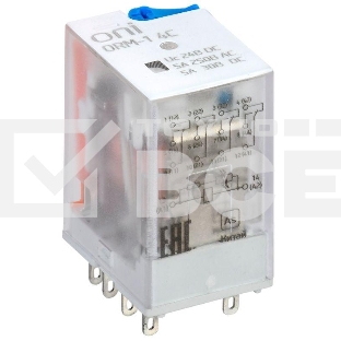 Реле интерфейсное ORM-1 4C 24В DC с LED и тест. кнопкой ONI ORM-1-4C-DC24V-L-B