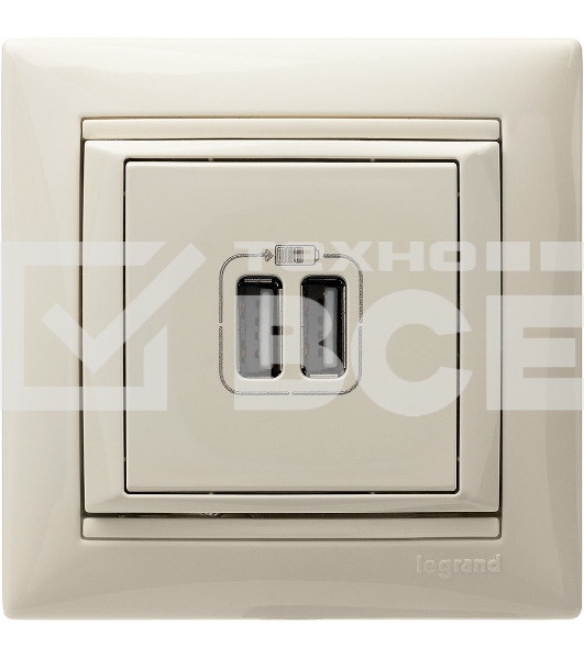 Розетка 2-ая USB 774170 Legrand Valena Сл. кость