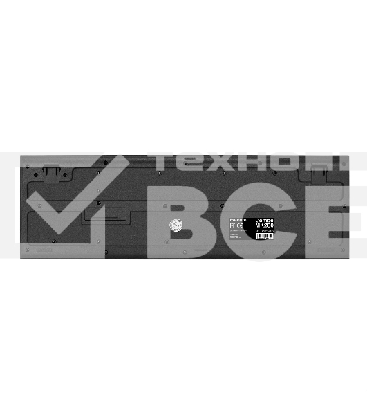 Комплект беспроводной ExeGate Professional Standard Combo MK280 (клавиатура полноразмерная влагозащищенная 104кл. + мышь оптическая 1000dpi, 3 кнопки и колесо прокрутки; USB, радиоканал 2,4 ГГц, радиус действия до 10м, черный, Color Box)