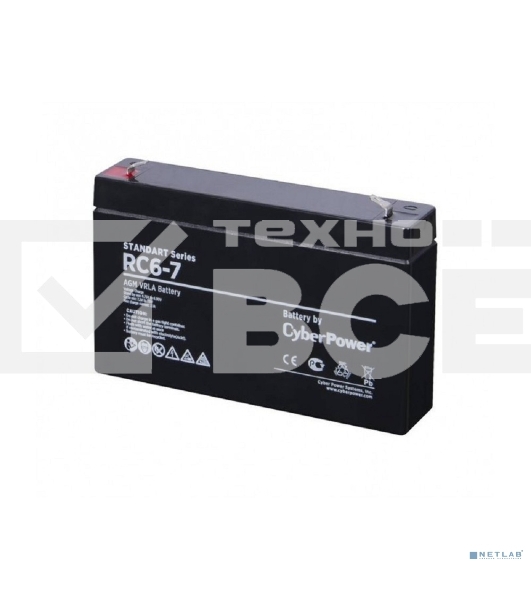 Аккумуляторная батарея SS CyberPower RC 6-7 / 6 В 7 Ач Battery CyberPower Standart series RC 6-7 / 6V 7 Ah