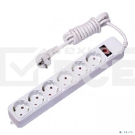 Сетевой фильтр EKF UFA16-310-6-05 6x5 м 16А/3,2 кВт с выкл. c/з ПВС 3х1,0 Блокбастер XL EKF PROxima, фото 1