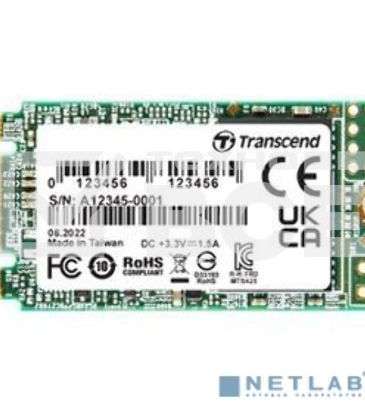 Накопитель SSD M.2 Transcend 500Gb MTS425 TS500GMTS425S (SATA3, up to 530/480MBs, 3D NAND, 180TBW, 22x42мм)