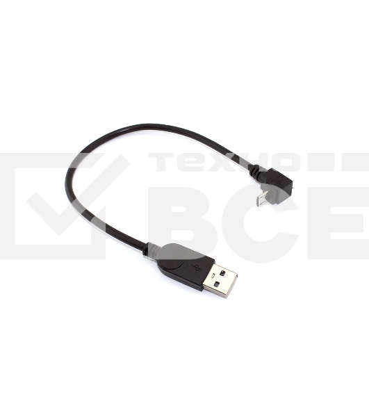 Кабель USB  Type A на Micro USB угол вниз  0,25 м