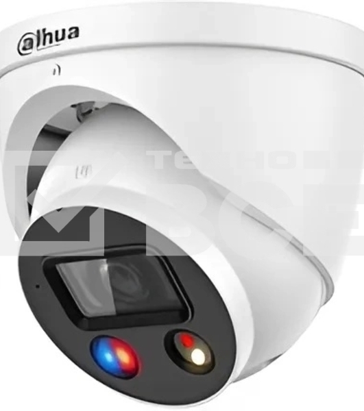 Уличная купольная IP-видеокамера TiOC DAHUA DH-IPC-HDW3849HP-AS-PV-0280B-S5 с ИИ и активным сдерживанием 8Мп; 1/2.7” CMOS; объектив 2.8мм, видеоаналитика, ИК 30м, LED 30м, IP67, корпус: металл