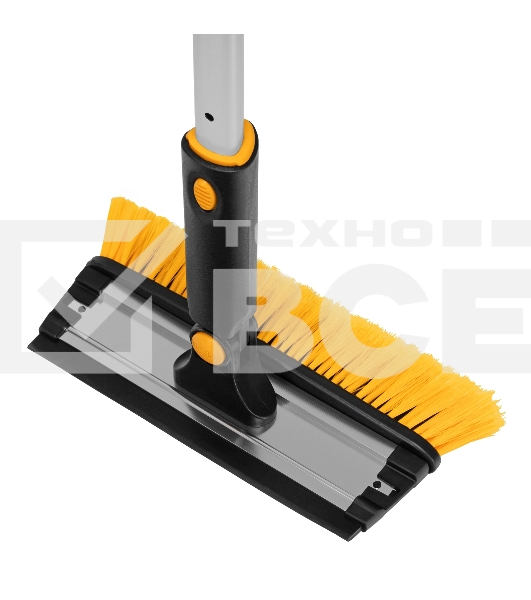 Щетка-сметка для снега со скребком Denzel, телескоп, поворотная голова, водосгон, 900-1200 мм 55308