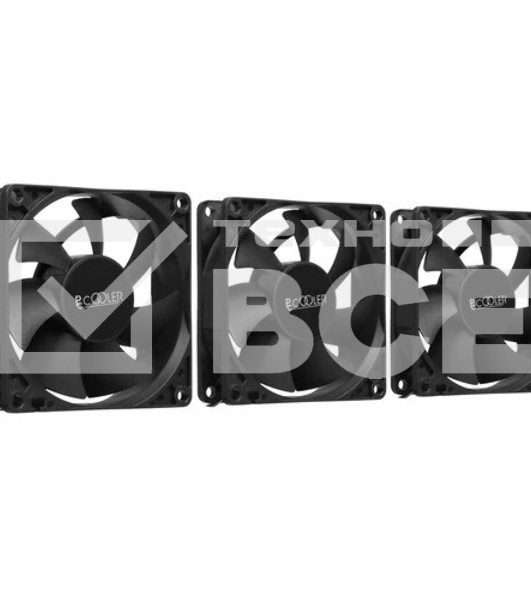 Кулер для ПК PCCooler DN 80 3IN 1 (8080x25mm, 3-pin/Molex, 18.21CFM, 18dBA, 1400RPM, Black, 3pcs)