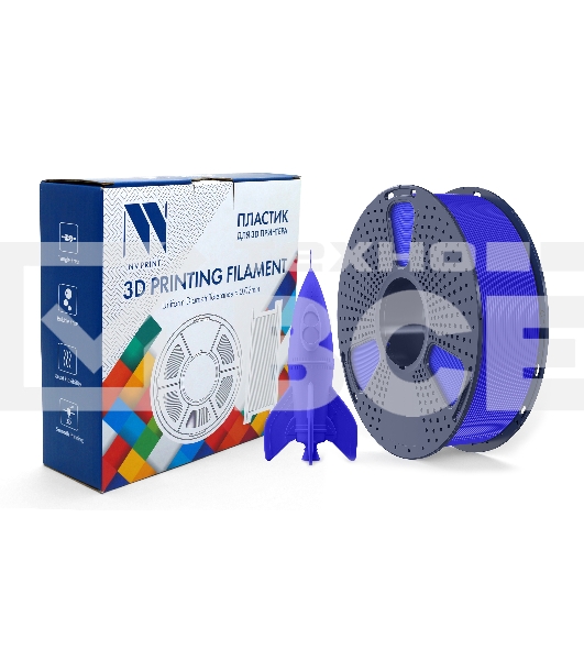 Филамент NVPRINT PLA High Speed Blue для 3D печати диаметр 1.75мм  длина 330 метров  масса 1 кг