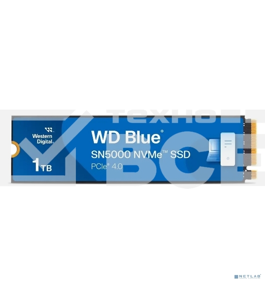 Накопитель SSD Western Digital WD Blue SN5000, 1Tb, PCIe 4.0 x4, M.2 2280, NVMe, R/W 5150/4900