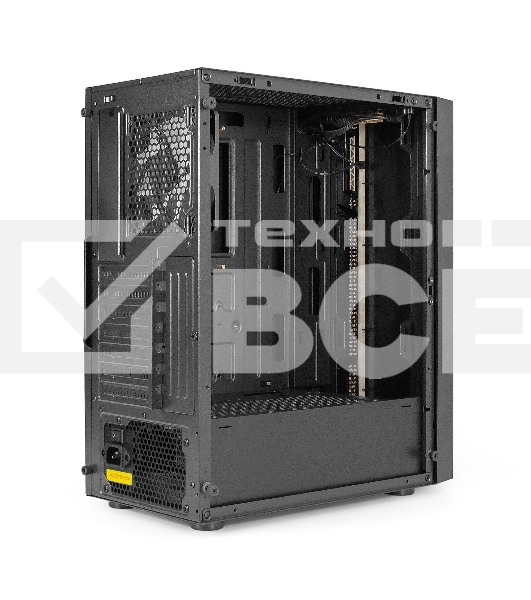 Компьютерный корпус Miditower ExeGate EVO-9211-450NPX (ATX, БП 450NPX с вент. 12см, с окном, 2хUSB+1хUSB3.0, HD аудио, черный, 1 вент. с RGb подсветкой)