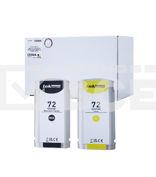 Комплект картриджей Sakura C9403A, C9373A (№72 Matte Black/Yellow) для HP, матовый черный/желтый