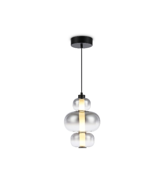 Подвесной светодиодный светильник Ambrella light LH11057 BK/SM черный/дымчатый 18W 3000K D230*350