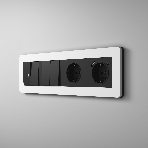 Рамка на 4 поста Split (белый/черный, soft-touch) W0043068, фото4