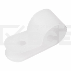 Кабельная скоба под винт Rexant 12 мм, белая, упаковка 50 шт., фото 1