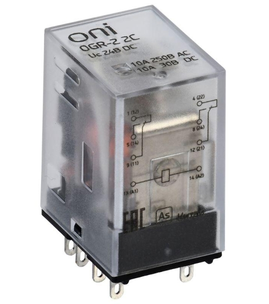 Реле общего назначения OGR-2 2C 24В DC ONI OGR-2-2C-DC24V