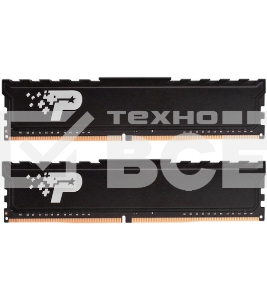 Оперативная память Patriot Signature Premium, DDR4, 32GB (2x16 GB), 2666 MHz, CL19, радиатор, чёрный