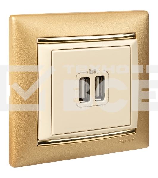 Розетка 2-ая USB 774170 Legrand Valena Сл. кость