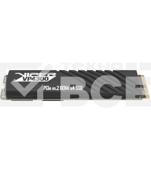 Накопитель SSD Patriot Viper VP4300, 2Tb, PCIe 4.0 x4, M.2 2280, NVMe, R/W 7400/6800, с радиатором