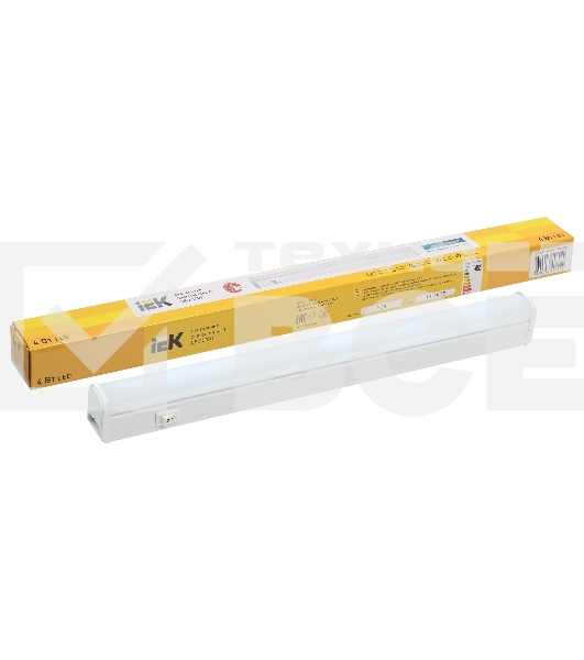 Светильник IEK LDBO0-3001-4-4000-K01светодиодный ДБО 3001 4Вт 4000K IP20 311мм пластик