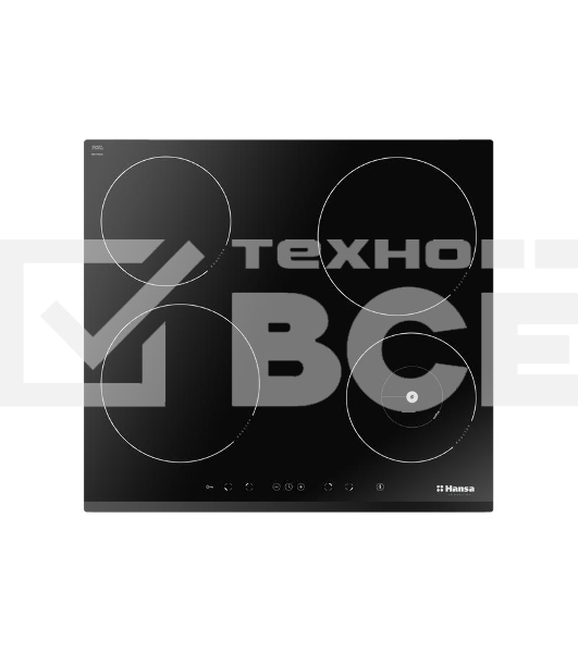 Индукционная варочная панель Hansa BHI68508, конфорок: 4 шт., стеклокерамика, независимая, черный