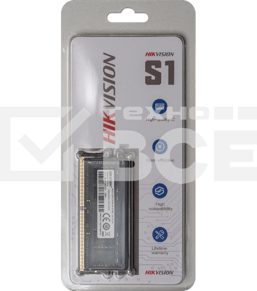 Оперативная память Hikvision, DDR4, 8GB (1x8GB), 2666MHz, CL19, SO-DIMM