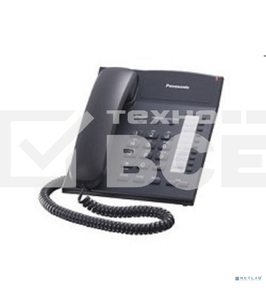 Телефон проводной Panasonic KX-TS2382RUB черный индикатор вызова,повторный набор последнего номера,4 уровня громкости звонка