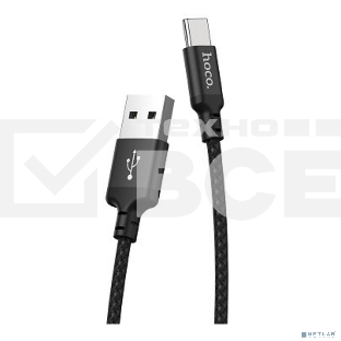 Кабель HOCO X14 черный HC-62868 USB - USB Type-C, 1m, 2A, Нейлон