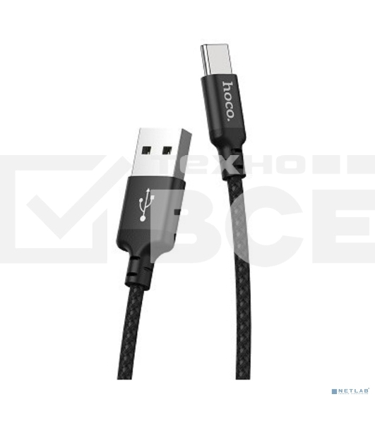 Кабель HOCO X14 черный HC-62868 USB - USB Type-C, 1m, 2A, Нейлон