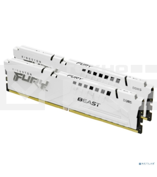 Оперативная память Kingston Fury Beast, DDR5, 64GB (2x32GB), 5200MHz, CL40, с радиаторами, белый