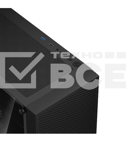 Корпус без блока питания PCCOOLER C3B310 BK, Mesh Mid Tower, Black, TG, 0.4 SPCC, no fans mATX, mITX 160/340/170mm 1x2.5