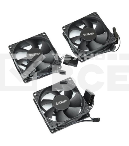 Кулер для ПК PCCooler DN 80 3IN 1 (8080x25mm, 3-pin/Molex, 18.21CFM, 18dBA, 1400RPM, Black, 3pcs)