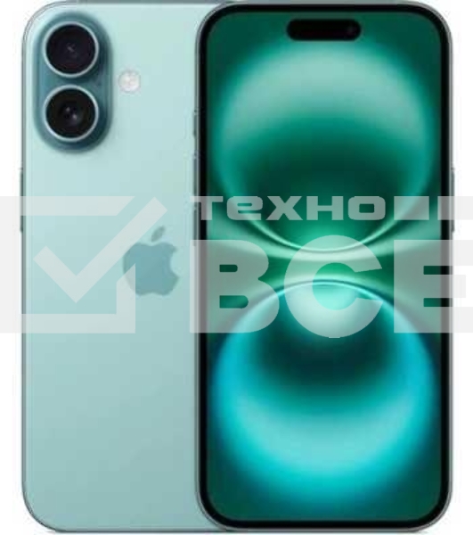 Смартфон Apple iPhone 16 A3287, 8/128Gb, бирюзовый