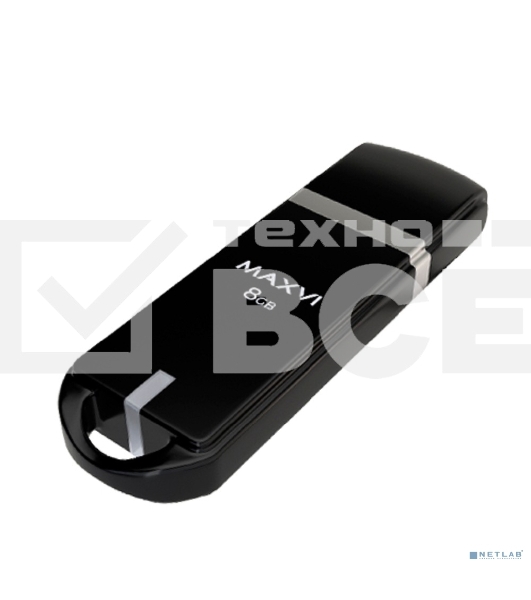 Флешка USB Maxvi P3 (FD8GBUSB20C10P3 black), 8Gb, USB 2.0, black, R/W 12/5, черный