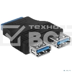 Переходник с материнской платы Espada Ei20U32, 20pin female на 2 порта USB 3.0 female (Ei20U32) (45366), фото4