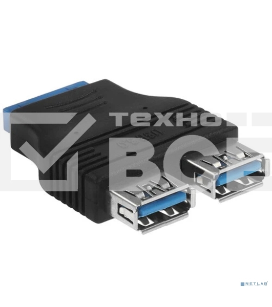 Переходник с материнской платы Espada Ei20U32, 20pin female на 2 порта USB 3.0 female (Ei20U32) (45366)