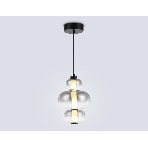 Подвесной светодиодный светильник Ambrella light LH11057 BK/SM черный/дымчатый 18W 3000K D230*350, фото7