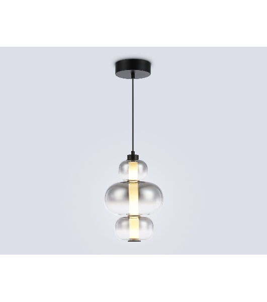 Подвесной светодиодный светильник Ambrella light LH11057 BK/SM черный/дымчатый 18W 3000K D230*350