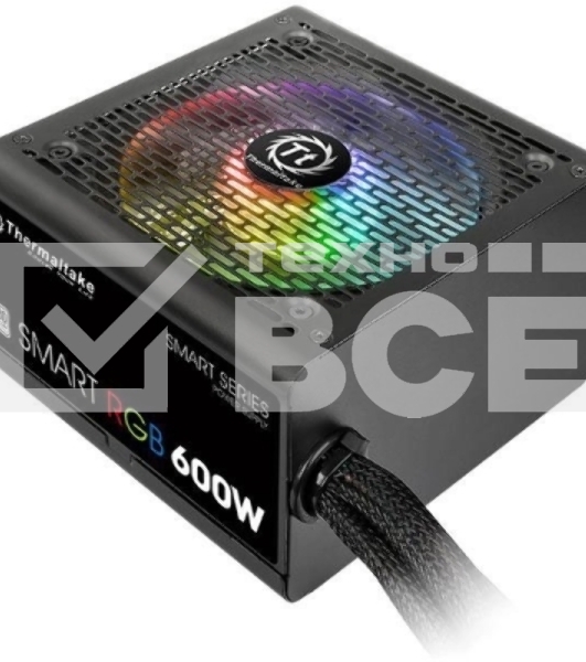 Блок питания Thermaltake Smart RGB (PS-SPR-0600NHSAWE-1), 600Вт 80 PLUS, 120мм, черный