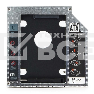 Контейнер для HDD Gembird MF-95-02 Низкопрофильный адаптер для 2.5-дюймового накопителя в отсек 5.25 дюйма, 12 мм