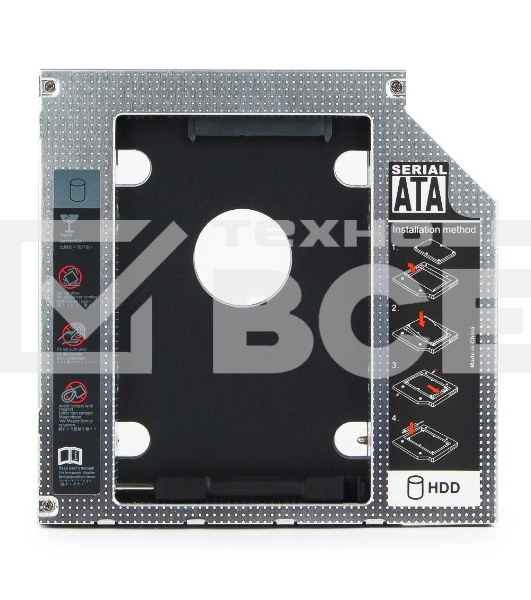 Контейнер для HDD Gembird MF-95-02 Низкопрофильный адаптер для 2.5-дюймового накопителя в отсек 5.25 дюйма, 12 мм