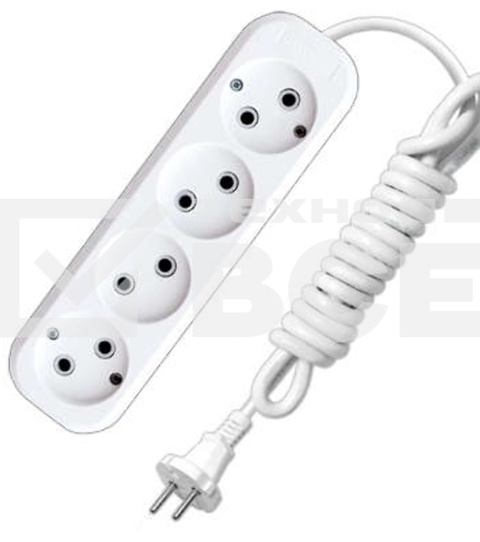 Удлинитель 4х2м без заземл. 10А IP20 Е-204 АБС-пл. ПВС 2х0.75 UNIVersal 9634266