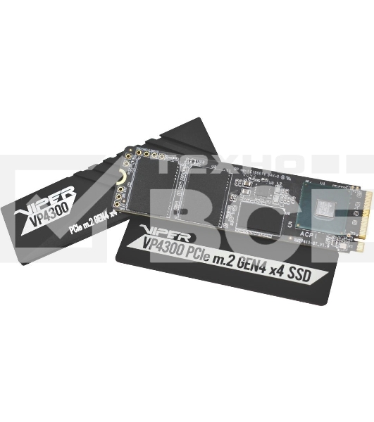 Накопитель SSD Patriot Viper VP4300, 2Tb, PCIe 4.0 x4, M.2 2280, NVMe, R/W 7400/6800, с радиатором
