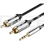 Кабель Vention аудио Jack 3,5 mm M/2RCA M - 1,5м Черный, фото2