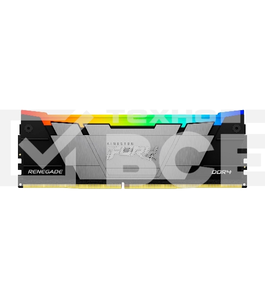 Оперативная память Kingston Fury Renegade, DDR4, 16GB (1x16GB), 3600MHz, CL16, с радиатором, RGB, серый/черный