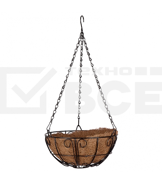 Кашпо подвесное с декором Palisad с кокосовой корзиной, диаметр 25 см