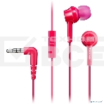 Наушники Panasonic RP-TCM115GCP внутриканальные 10-24000Гц 1.2м 3.5мм 98дБ микрофон розовые, фото2