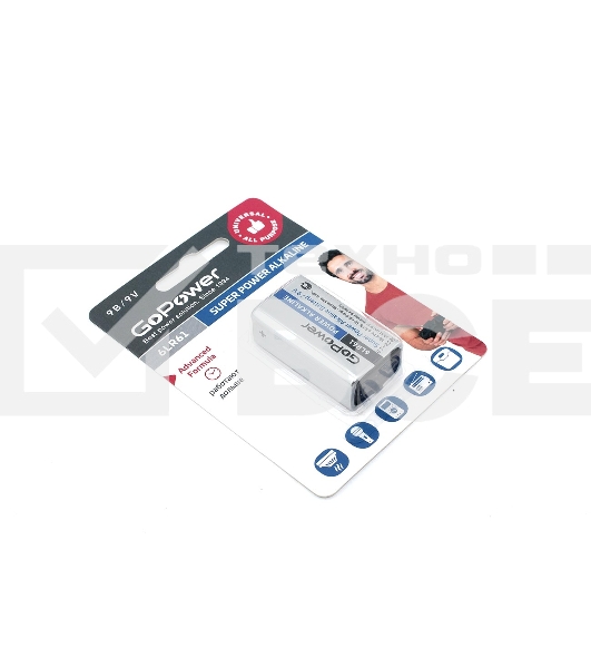 Батарейка GoPower Крона 6LR61 BL1 Alkaline 9V (1/10/240)