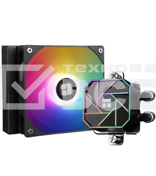 Система жидкостного охлаждения Thermaltight Aqua Elite 120 V3 (120mm, Black, ARGB/ Fans: 1x120mm, 66.17CFM, 25.6dBA, 1500RPM/ Pump height 53mm, 23dBA, 3300RPM, Rad thickness 27mm/ S: 1700, 1200, 20XX, 115X, AM5, AM4)